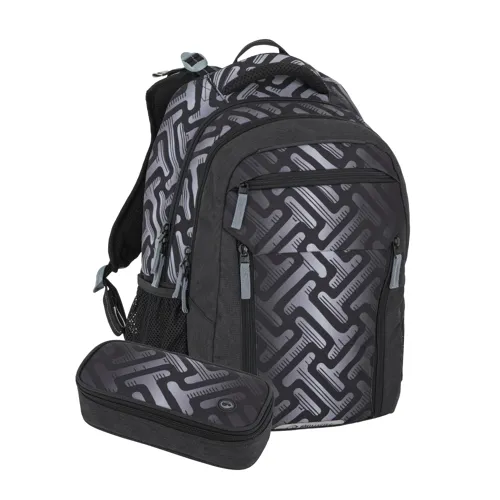 Studentský batohový set Bagmaster PORTO 26 A ŠEDÝ (batoh,pouzdro)