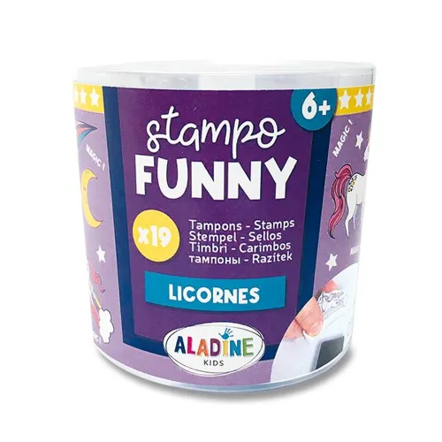 Razítka Aladine Stampo Funny - Jednorožci, 19 ks