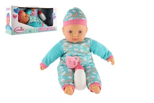 Panenka miminko měkké tělo s lahvičkou s dudlíkem 40 cm