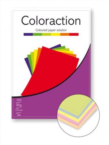 Xerografický papír A4 barevný mix 80g, 5x20 listů, pastelové barvy