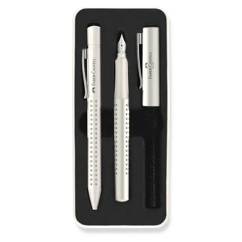 Sada Faber-Castell Grip Edition 2010 plnicí pero a kuličkové pero - bílá