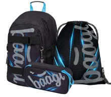 Školní batohový set 3-dílný Baagl Skate Bluelight