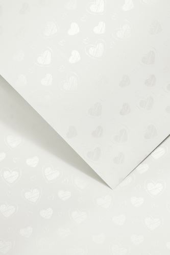 Galeria Papieru ozdobný papír Malé srdce bílá 220g, 20ks
