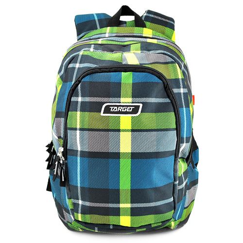 Studentský batoh Target Zeleno-modrý kostkovaný