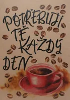 Přáníčko BeBechy - recyklovaný papír - Káva