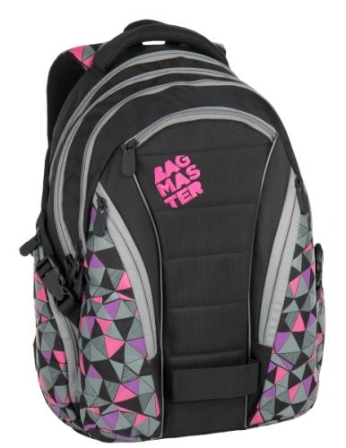 Bagmaster studentský batoh BAG 7 C Black/Pink/Grey, 3 roky záruka