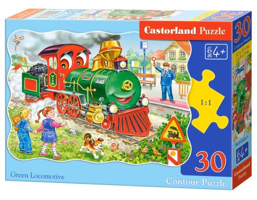 Puzzle Castorland 30 dílků - Zelená lokomotiva