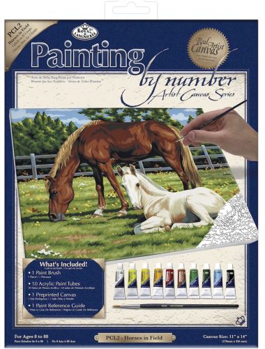 Malování na plátno 28x35cm - Koně