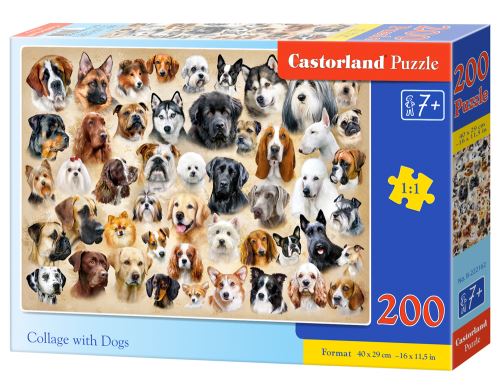 Puzzle Castorland 200 dílků premium - Koláž se psy