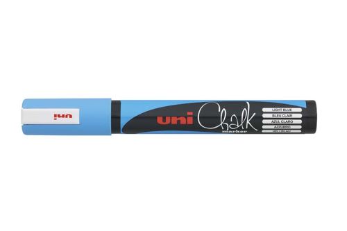 Křídový popisovač UNI Chalk Marker PWE-5M, 1,8-2,5 mm - světle modrý