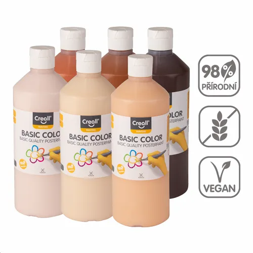 Temperové barvy Creall World, 6x500 ml, mix zemských barev