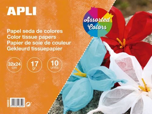 APLI hedvábný papír, 32 x 24 cm, blok 10 listů, mix barev