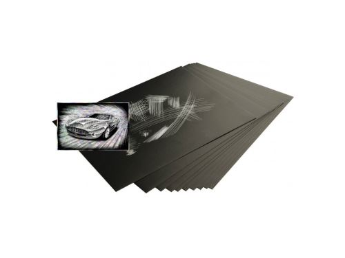 Škrabací folie holografická 30,5x22,9 cm - balení 10 ks