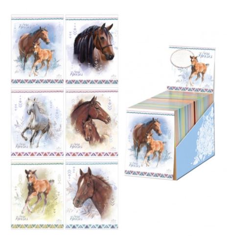Trhací zápisník pro děti Argus, 9x12 cm - Wild Horses