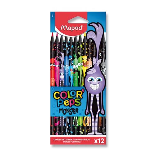 Pastelky trojhranné Maped Color'Peps Monster - 12 barev