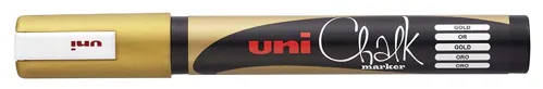 Křídový popisovač UNI Chalk Marker PWE-5M, 1,8-2,5 mm - zlatý