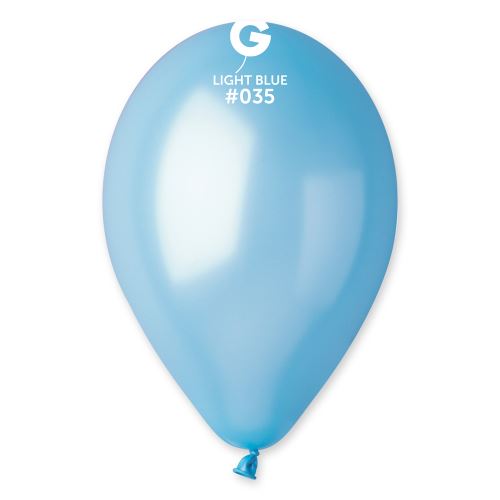 Balónek nafukovací průměr 26cm - metalická světlá modrá