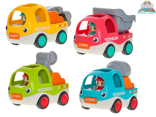Auto stavební veselé 6,5 cm na zpětné natažení - mix motivů