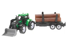 Traktor nakladač 17 cm na setrvačník se 2 vlečkami - mix motivů (1)