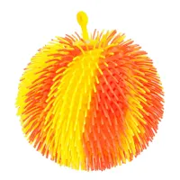 Antistresový mačkací chlupatý míček duhový 15 cm - mix barev (4)