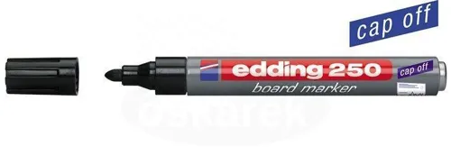 Popisovač na bílou tabuli a flipchart EDDING 250, ALU tělo, 1,5-3mm - černý
