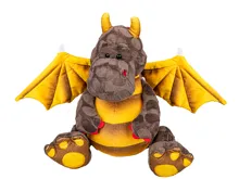 Plyšový drak sedící 23 cm - hnědý