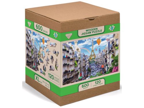 Dřevěné puzzle XL, 600 dílků - Rušná Paříž