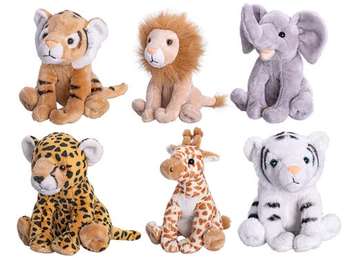 Plyšové zvířátko safari sedící 15 cm - mix motivů