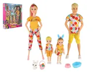 Panenka s panáčkem a 2 dětmi 30 cm - rodina, s doplňky