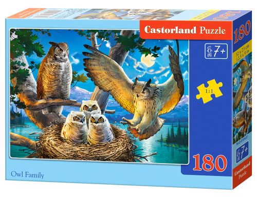 Puzzle Castorland 180 dílků - Soví rodinka