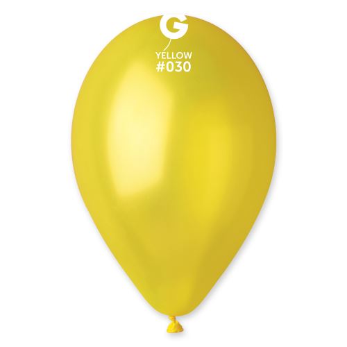 Balónky nafukovací průměr 26cm - metalická žlutá, 10 ks