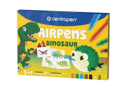 Foukací fixy na papír Centropen AIRPENS DINOSAUR 1500/5+1