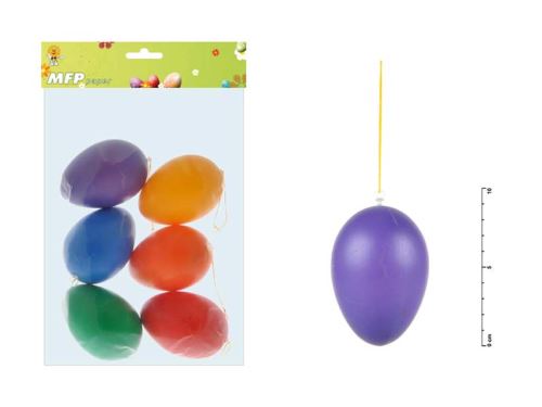 Velikonoční vajíčka plast 9cm/6ks mix colors S160343