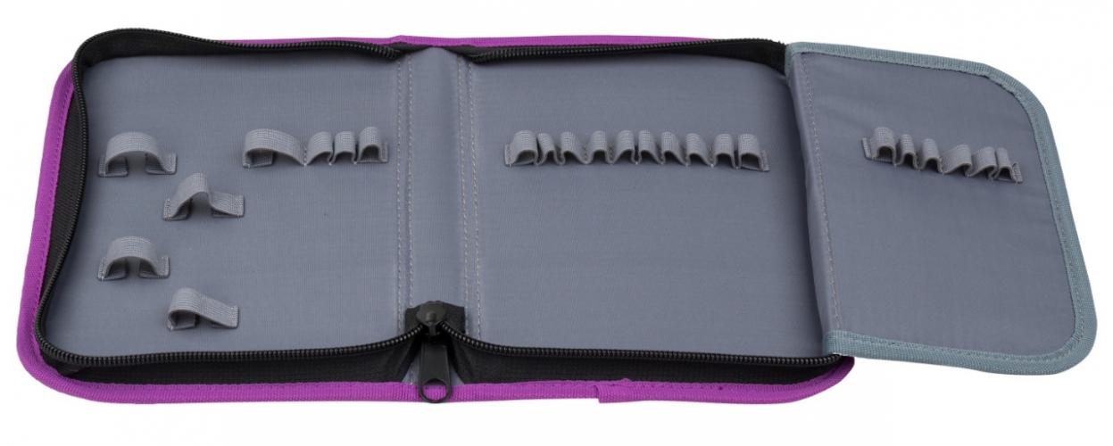 Plně rozložený penál Bagmaster Case Mercury 8 A – celý systém gumových úchytů