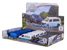 Auto Kids Globe Traffic VW Transporter kovové 13,5 cm na zpětné natažení - mix barev (2)