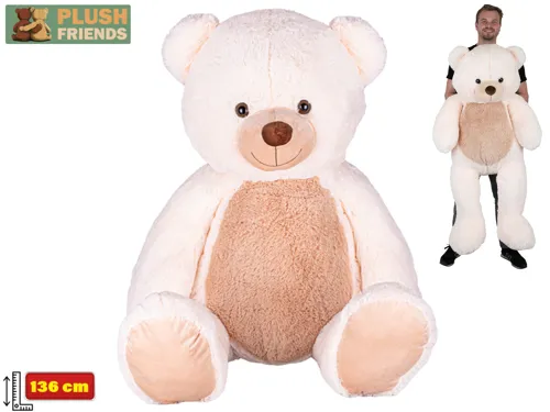 Plyšový medvěd Plush Friends 136 cm - krémový