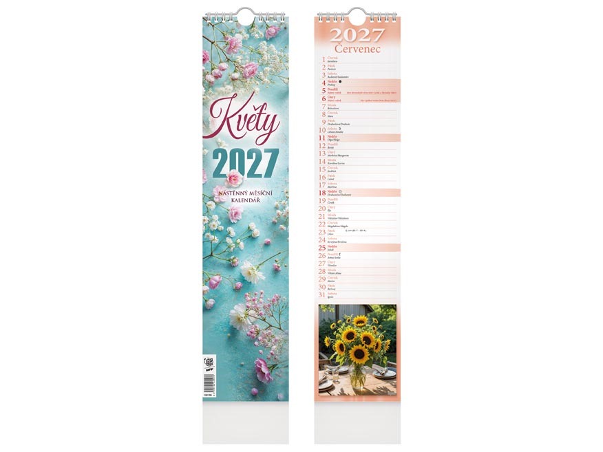 Levně Nástěnný kalendář 2027 vázankový MFP Květy