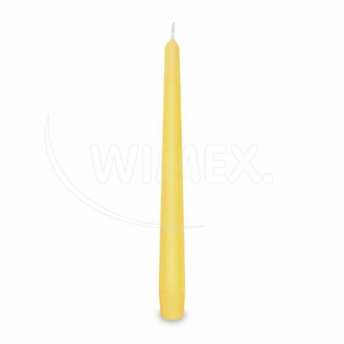 Svíčka kónická 245 mm žlutá, 10 ks