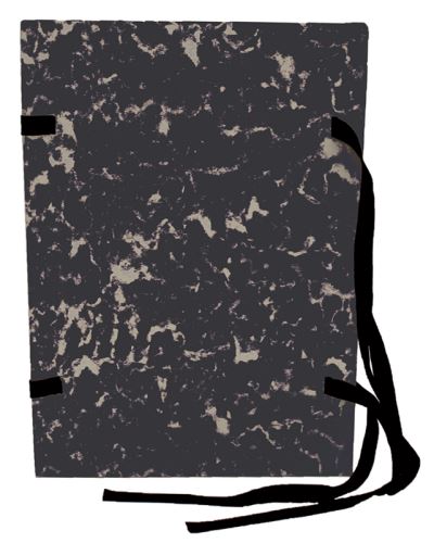 Spisové desky s tkanicemi A4 - mramor černé