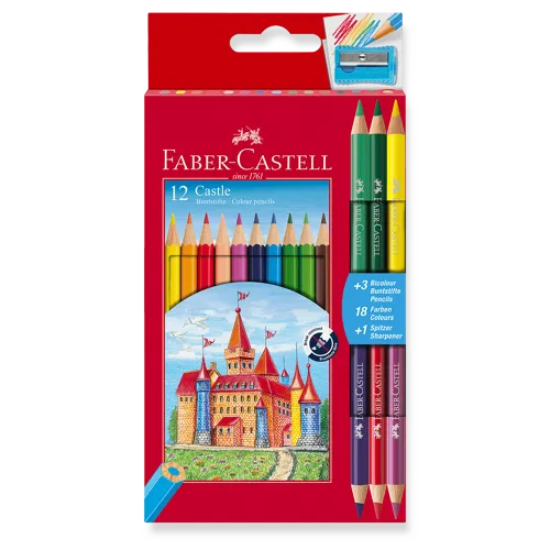 Pastelky šestihranné Faber-Castell - 12 + 6 barev