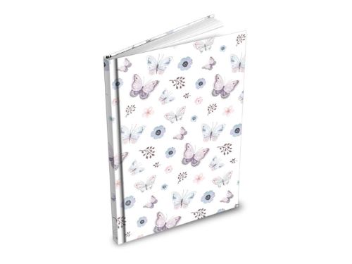 Záznamová kniha A6 MFP 100 listů, linka - Motýli, květy