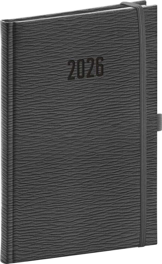 Levně Týdenní diář 2026 NOTIQUE A5 - Rivoli šedý, 15 x 21 cm