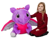 Plyšový drak Plush Friends sedící 60 cm - fialový (1)