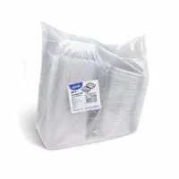 Miska (rPET) s víčkem hranatá průhledná 750 + 400 ml, 50 ks (1)