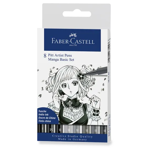 Popisovač Faber-Castell Pitt Artist Pen Manga 8 kusů, Manga Basic