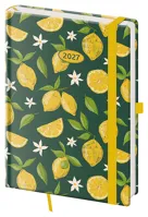 Týdenní diář 2027 Helma A5 Vario Lemons s gumičkou