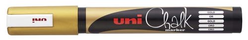 Křídový popisovač UNI Chalk Marker PWE-5M, 1,8-2,5 mm - zlatý