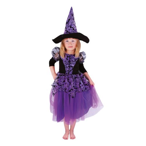 Dětský kostým Čarodějnice/Halloween fialová, vel. M