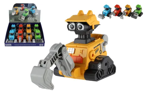 Vesmírný robot Zmáčkni a jeď 14 cm na setrvačník - mix motivů