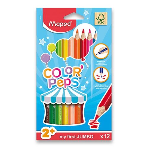 Pastelky Maped Color'Peps Jumbo - 12 barev